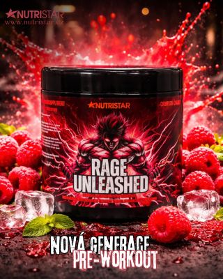 RAGE UNLEASHED Crimson Charge (malina) je pořádný pre-workout, který tě nakopne před každým tréninkem a pomůže ti jet na...