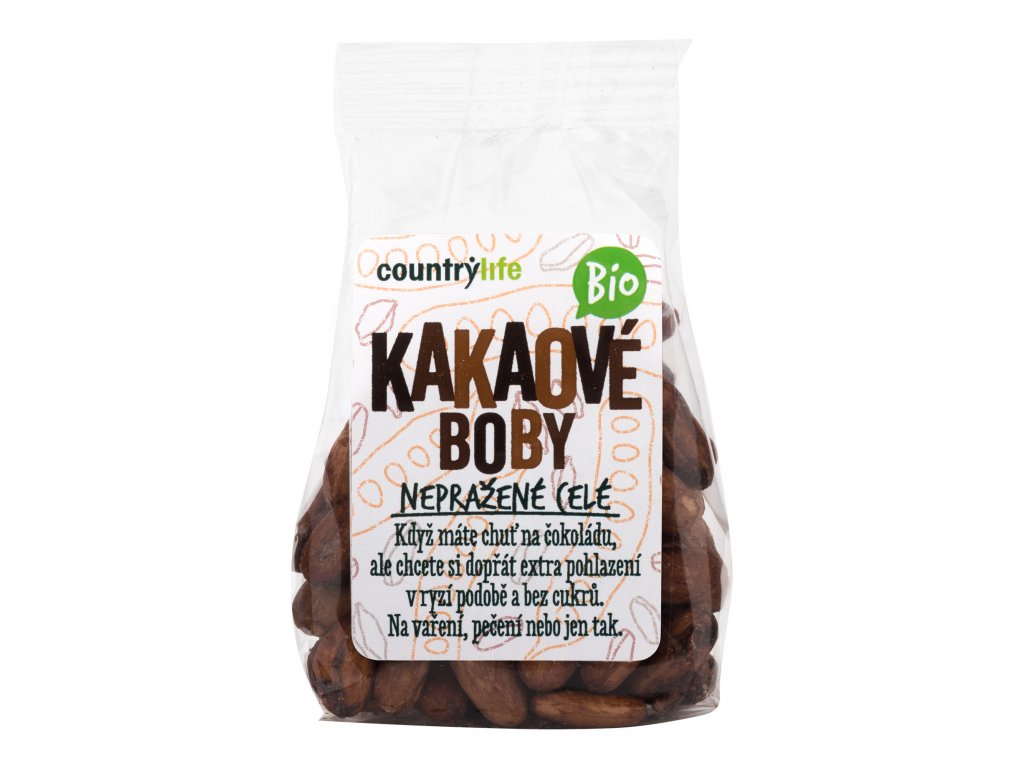 Country Life Kakaové boby nepražené celé BIO | 100 g