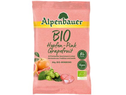 alpenbauer bio prirodni bonbony chmel ruzovy grapefruit 90 g