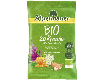 alpenbauer bio prirodni bonbony 20 bylinek 90 g