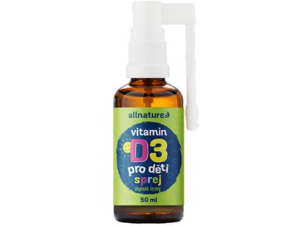 allnature vitamin d3 pro deti s mct olejem ve spreji 50 ml