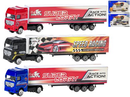 Kamion kontejnerový 20cm 1:87 kov volný chod 5druhů na kartě