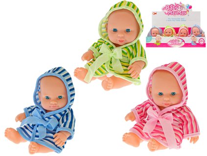 Miminko tvrdé tělo 20cm v županu 3barvy 18m+ 12ks v DBX