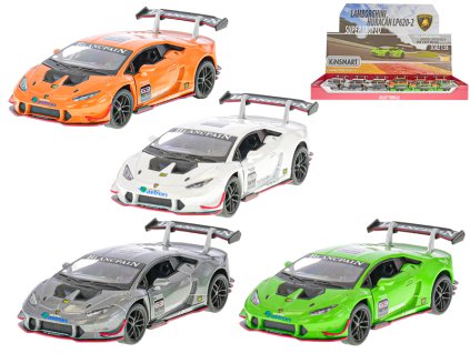 Kinsmart Lamborghini Huracan LP620-2 1:36 12cm kov zpětný chod 4barvy 12ks v DBX