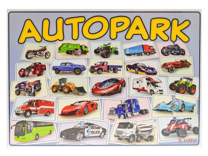 Společenská hra logická Autopark 3v1 v krabičce