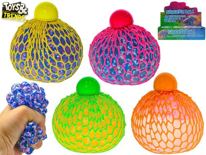 Toys&Trends míček síťkový strečový s kuličkami 7cm 4barvy 12ks v DBX