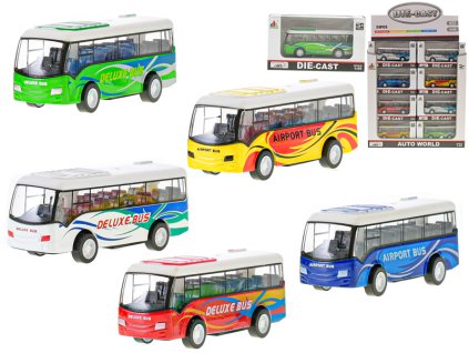 Autobus kov 9cm zpětný chod 5barev v krabičce 24ks v DBX