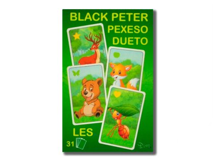 Černý Petr/Pexeso/Dueto les 3v1 7x10,5x1,5cm 31ks v krabičce