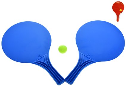 Pálky plážové 37,5cm 2ks s míčkem 4cm 2barvy v síťce