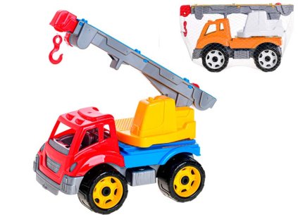 Jeřáb stavební 36cm s otočným a výsuvným ramenem 2barvy v síťce