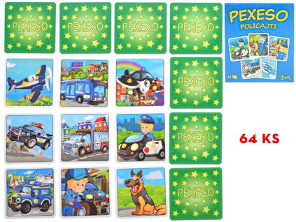 Pexeso Policisté 64ks v krabičce