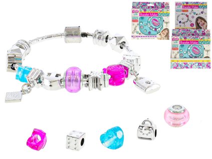 Náramek 6,5cm s doplňky 2druhy v krabičce 12ks v DBX