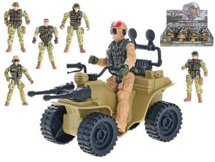 Čtyřkolka 11cm s vojákem volný chod 4druhy 8ks v DBX