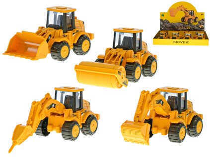 Auto stavební 13cm na setrvačník 4druhy 8ks v DBX