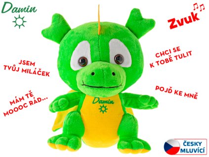 Dráček Damin plyšový 19cm na baterie česky mluvící 0m+ v sáčku