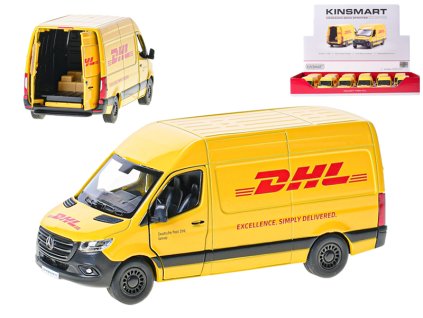 Kinsmart Mercedes-Benz DHL 12,5cm kov na zpětný chod 12ks v DBX