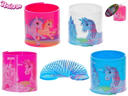 Unicorn spirála jednorožci 6,2x6cm 4barvy v síťce