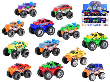 Auto terénní 7,5-8,5cm kov na volný chod 12druhů v krabičce 12ks v DBX