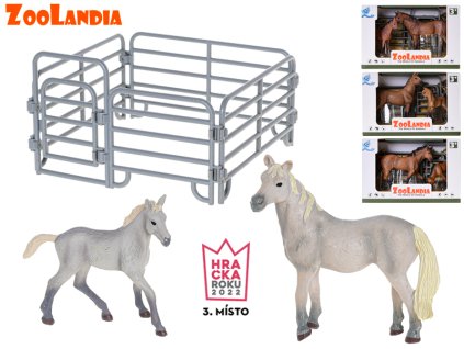 Zoolandia kůň s hříbětem a doplňky 4druhy v krabičce