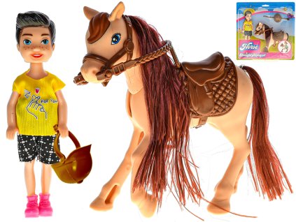 Panáček 13cm s koněm 14,5cm na kartě