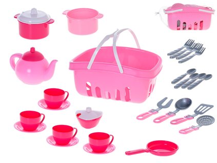 Kuchyňský set s košíkem s 26ks nádobí v síťce