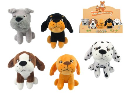 Pes plyšový 13cm sedící 5druhů 0m+ 10ks v DBX