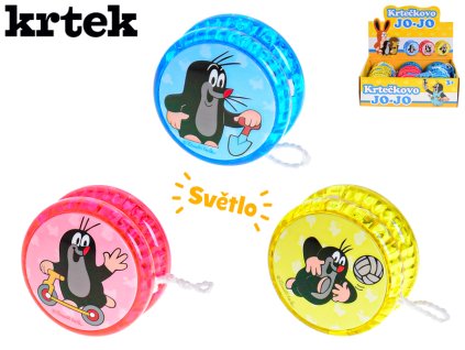 Krtečkovo jojo na baterie svítící 5,5cm 3barvy 12ks v DBX