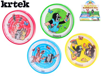 Krtek kuličková hra 9cm 4barvy 12ks v DBX