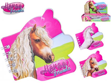 Horse Friends zápisník 9cm 3druhy 48ks v DBX