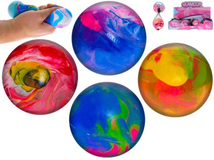 Glamour míček strečový 7cm mramorový 4barvy 12ks v DBX