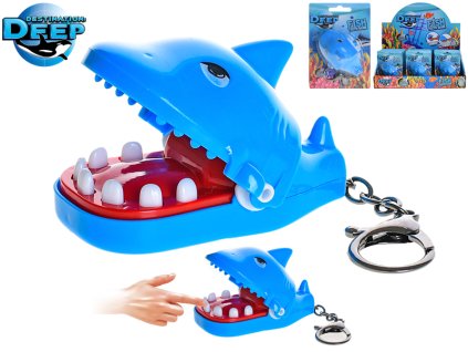 Destination Deep klíčenka/hra žralok 8cm na kartě 12ks v DBX