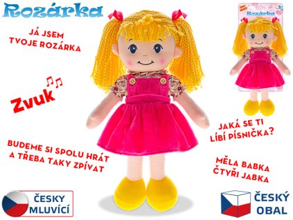 Panenka Rozárka měkké tělo 35cm na baterie česky mluvící blondýnka 0m+ v sáčku
