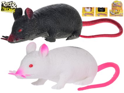 Toys&Trends myš strečová natahovací 12cm 2barvy v krabičce 12ks v DBX