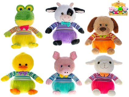Zvířátko plyšové 15cm v oblečku 6druhů 0m+ 8ks v DBX