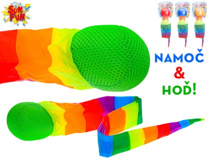 Sun Fun vodní míč s duhovým fáborkem 95cm 4barvy v sáčku