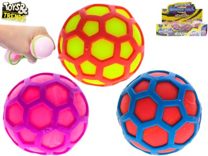 Toys&Trends míček hexagon strečový 6,5cm 3barvy 12ks v DBX