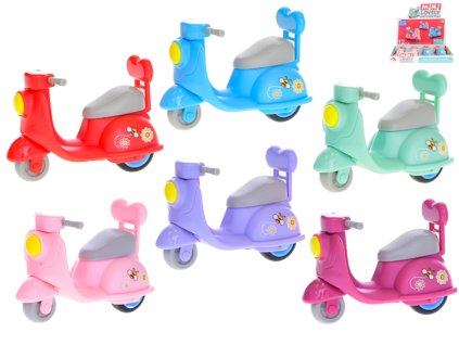 Skútr 8cm zpětný chod 6barev 12ks v DBX