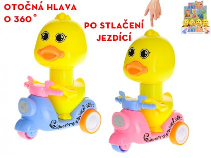 Kačenka 13cm po stlačení jezdící s otočnou hlavou 360° 2barvy 12ks v DBX