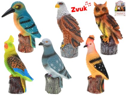 Pták 17-20cm na baterie se zvukem 6druhů 6ks v DBX