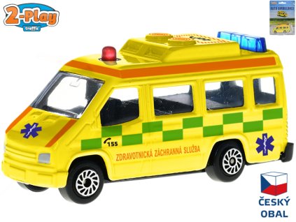 2-Play Traffic Ambulance CZ 8cm kov volný chod na kartě