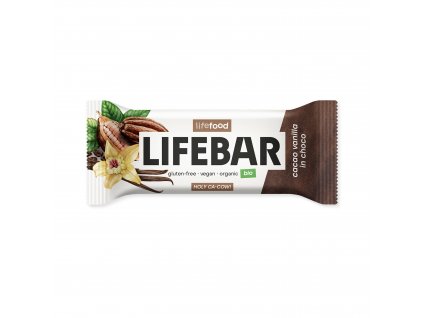 Lifefood Tyčinka Lifebar kakaové boby s vanilkou BIO | 40 g