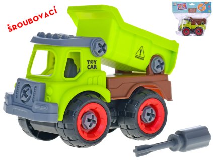 Auto sklápěčka šroubovací 14cm volný chod se šroubovákem 2barvy v sáčku