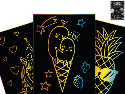 Vyškrabovací blok A4 20listů s vyškrabovátkem 2druhy v sáčku