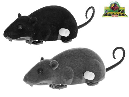 Myš 12cm po natažení jezdící s pohyblivým ocasem 2barvy 12ks v DBX