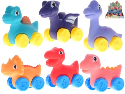 Dinosaurus 7cm jezdící volný chod 18m+ 6druhů 12ks v DBX