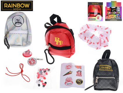Rainbow High - minibatůžek 10cm s doplňky 3barvy v krabičce 12ks v DBX