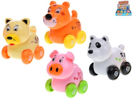 Zvířátko 8cm jezdící na setrvačník s kývající hlavou 4druhy 12ks v DBX