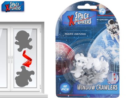 Space Xplorers astronaut 2cm lezoucí po skle 12ks na kartě
