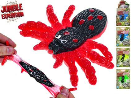 Jungle Expedition pavouk 7cm strečový lepivý 4barvy v sáčku 12ks v DBX