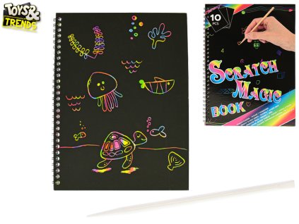 Toys&Trends magický notes 26x19cm se škrabacím perem v sáčku
